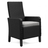 Beachcroft Black/Light Gray Outdoor Dining Table, 4 Chairs and Bench - Ornate Home