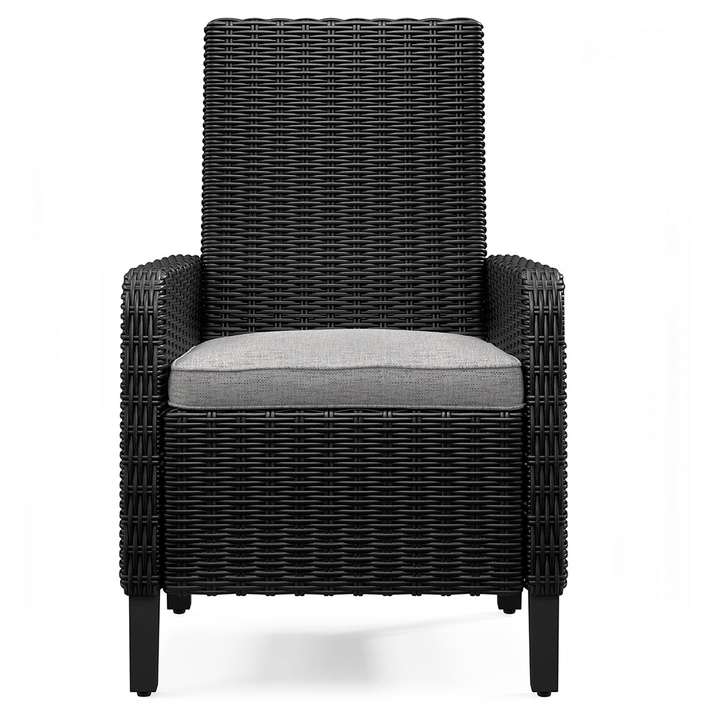 Beachcroft Black/Light Gray Outdoor Dining Table, 4 Chairs and Bench - Ornate Home