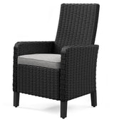 Beachcroft Black/Light Gray Outdoor Dining Table, 4 Chairs and Bench - Ornate Home