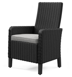 Beachcroft Black/Light Gray Outdoor Dining Table, 4 Chairs and Bench - Ornate Home