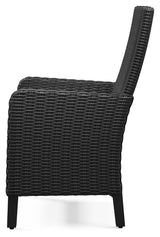 Beachcroft Black/Light Gray Outdoor Dining Table, 4 Chairs and Bench - Ornate Home