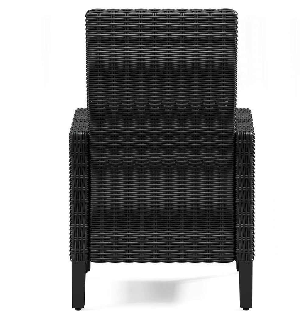 Beachcroft Black/Light Gray Outdoor Dining Table, 4 Chairs and Bench - Ornate Home
