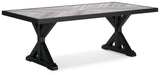 Beachcroft Black/Light Gray Outdoor Dining Table, 4 Chairs and Bench - Ornate Home