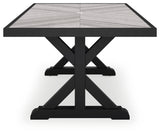 Beachcroft Black/Light Gray Outdoor Dining Table, 4 Chairs and Bench - Ornate Home