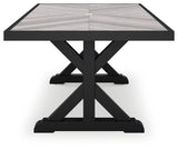 Beachcroft Black/Light Gray Outdoor Dining Table, 4 Chairs and Bench - Ornate Home