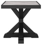 Beachcroft Black/Light Gray Outdoor End Table - Ornate Home