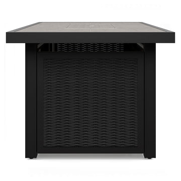 Beachcroft Black/Light Gray Outdoor Fire Pit Table - Ornate Home