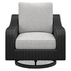 Beachcroft Black/Light Gray Outdoor Sofa & 2 Lounge Chairs - Ornate Home