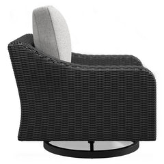 Beachcroft Black/Light Gray Outdoor Sofa & 2 Lounge Chairs - Ornate Home