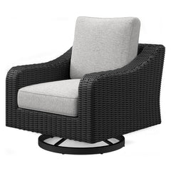 Beachcroft Black/Light Gray Outdoor Sofa & 2 Lounge Chairs - Ornate Home