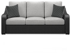 Beachcroft Black/Light Gray Outdoor Sofa & 2 Lounge Chairs - Ornate Home
