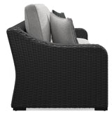 Beachcroft Black/Light Gray Outdoor Sofa & 2 Lounge Chairs - Ornate Home