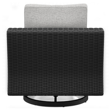 Beachcroft Black/Light Gray Outdoor Swivel Lounge with Cushion - Ornate Home