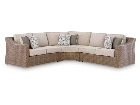 Beachcroft New Beige 3-Piece Outdoor Sectional - Ornate Home