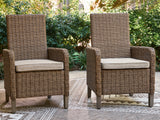 Beachcroft New Beige Outdoor Arm Chair with Cushion (Set of 2) - Ornate Home