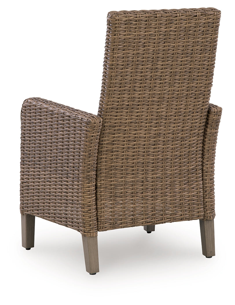 Beachcroft New Beige Outdoor Arm Chair with Cushion (Set of 2) - Ornate Home
