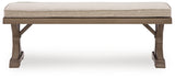 Beachcroft New Beige Outdoor Bench with Cushion - Ornate Home