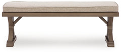 Beachcroft New Beige Outdoor Bench with Cushion - Ornate Home
