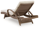 Beachcroft New Beige Outdoor Chaise Lounge with Cushion - Ornate Home