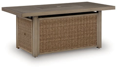 Beachcroft New Beige Outdoor Fire Pit Table - Ornate Home