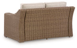Beachcroft New Beige Outdoor Loveseat with Cushion - Ornate Home