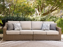 Beachcroft New Beige Outdoor Raf/Laf Loveseat with Cushion (Set of 2) - Ornate Home
