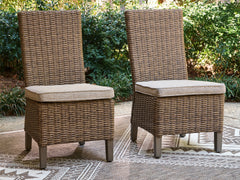 Beachcroft New Beige Outdoor Side Chair with Cushion (Set of 2) - Ornate Home