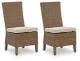 Beachcroft New Beige Outdoor Side Chair with Cushion (Set of 2) - Ornate Home