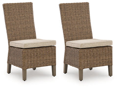 Beachcroft New Beige Outdoor Side Chair with Cushion (Set of 2) - Ornate Home