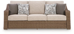 Beachcroft New Beige Outdoor Sofa with Cushion - Ornate Home