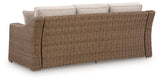 Beachcroft New Beige Outdoor Sofa with Cushion - Ornate Home