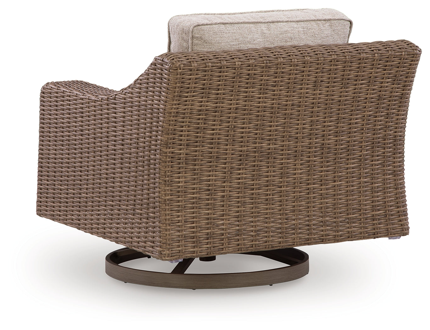 Beachcroft New Beige Outdoor Swivel Lounge with Cushion - Ornate Home