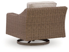 Beachcroft New Beige Outdoor Swivel Lounge with Cushion - Ornate Home