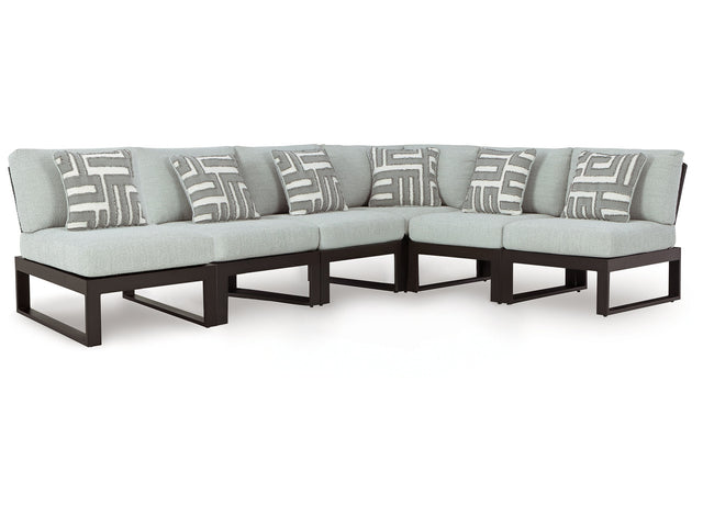 Beachloft Black 6-Piece Outdoor Sectional - Ornate Home