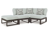 Beachloft Black/Gray 4-Piece Outdoor Sectional - Ornate Home