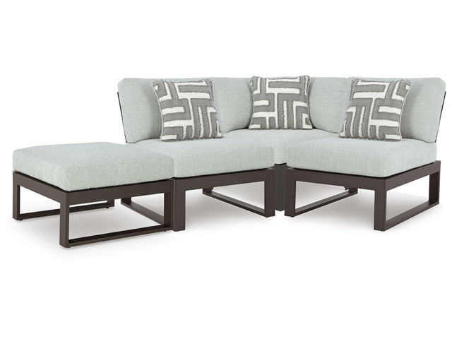 Beachloft Black/Gray 4-Piece Outdoor Sectional - Ornate Home