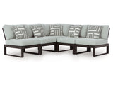 Beachloft Black/Gray 5-Piece Outdoor Sectional - Ornate Home