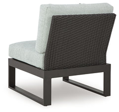 Beachloft Black/Gray Outdoor Armless Chair with Cushion - Ornate Home
