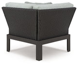 Beachloft Black/Gray Outdoor Corner Chair with Cushion - Ornate Home