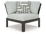 Beachloft Black/Gray Outdoor Corner Chair with Cushion - Ornate Home
