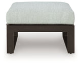 Beachloft Black/Gray Outdoor Ottoman with Cushion - Ornate Home