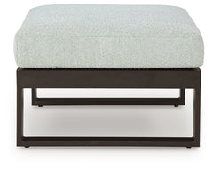 Beachloft Black/Gray Outdoor Ottoman with Cushion - Ornate Home