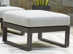 Beachloft Black/Gray Outdoor Ottoman with Cushion - Ornate Home