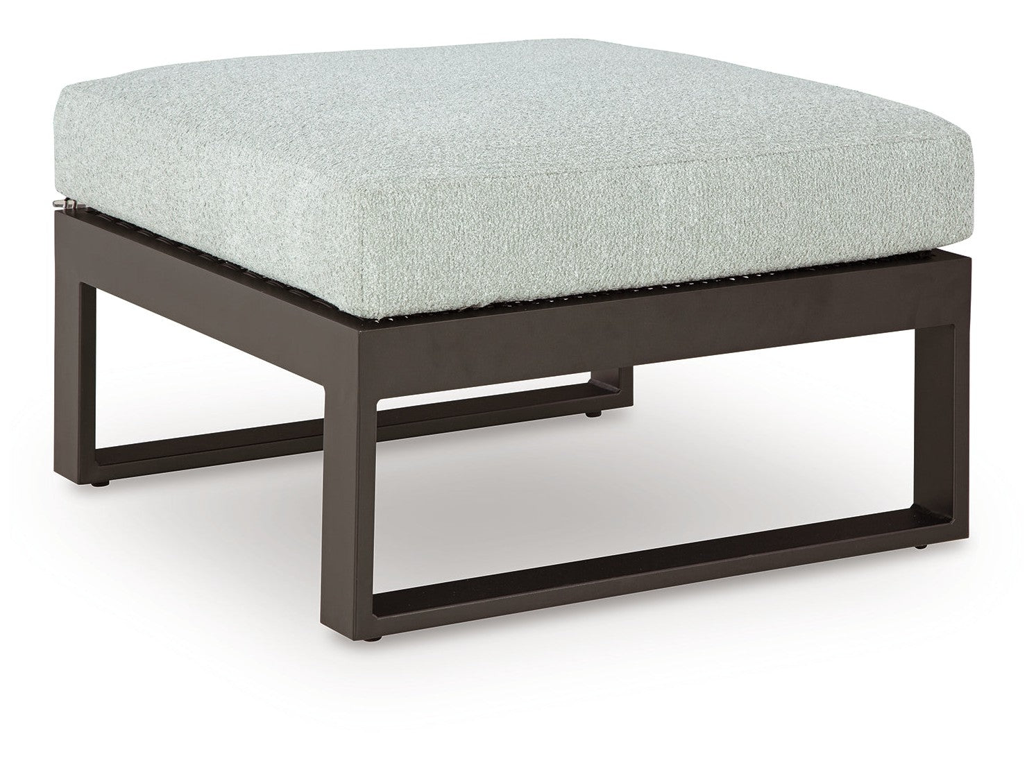 Beachloft Black/Gray Outdoor Ottoman with Cushion - Ornate Home