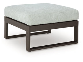 Beachloft Black/Gray Outdoor Ottoman with Cushion - Ornate Home
