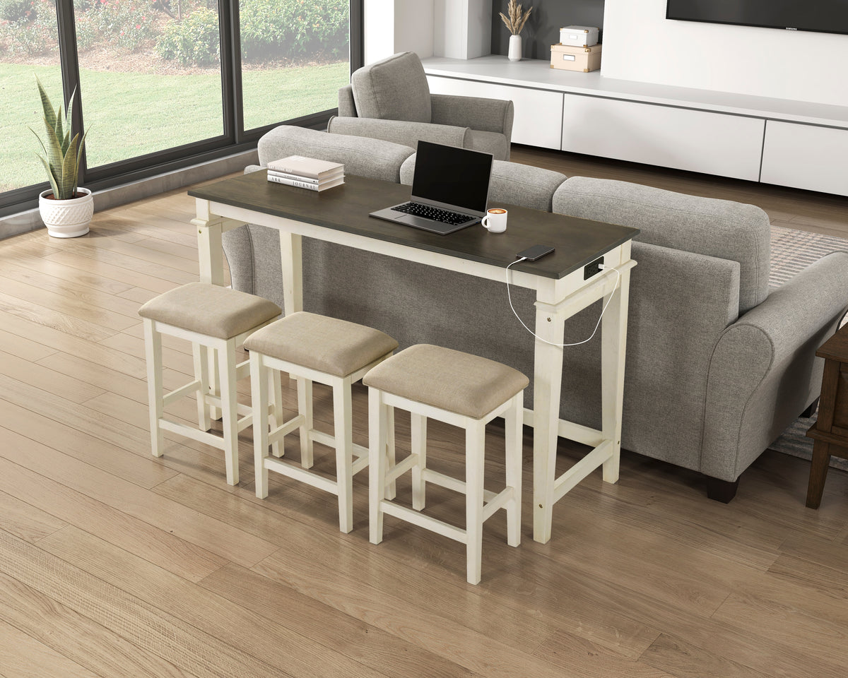 Beacon Beige 4-Piece Pack Counter Height Set - Ornate Home