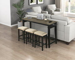Beacon Black 4-Piece Pack Counter Height Set - Ornate Home