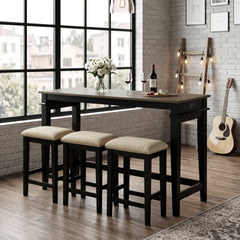 Beacon Black 4-Piece Pack Counter Height Set - Ornate Home