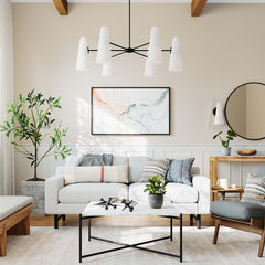 Beacon Opal Black 6-Light Chandelier - Ornate Home