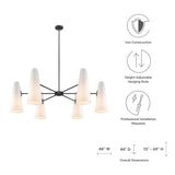 Beacon Opal Black 6-Light Chandelier - Ornate Home